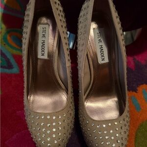 Steve Madden Beige Studded Heels